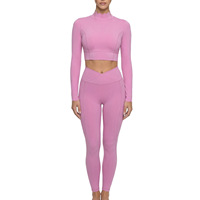 Nouvel ensemble de yoga sans dos à pétales unis pour femme, avec pantalon de fitness taille en V très élastique, effet push-up, anti-transpiration et coussinets de poitrine pour l'entraînement