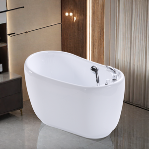 <span class=keywords><strong>Bañera</strong></span> de esquina independiente para baño, suministros para mascotas, tamaño pequeño, superficie sólida redonda y blanca - Product Image 5