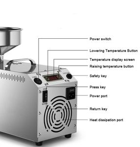 Acero inoxidable pequeño portátil automático girasol té pimienta colza adelfa soja sésamo maní máquina de prensa de aceite - Product Image 5