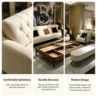Ensemble de canapés Chesterfield vert moderne, revêtement en similicuir capitonné, table basse en marbre, ensemble pour salon, imperméable et écologique