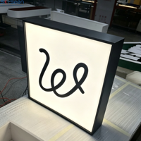 Boîte à lumière LED rectangulaire double face personnalisée SKYSEEN, cadre en acier inoxydable, face en acrylique, publicité décorative pour usage extérieur