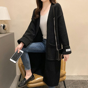 2025 autunno nuovo arrivo da <span class=keywords><strong>donna</strong></span> a manica lunga ampio Poncho aperto sul petto lavorato a maglia maglione Casual alla moda maglione semplice - Product Image 3