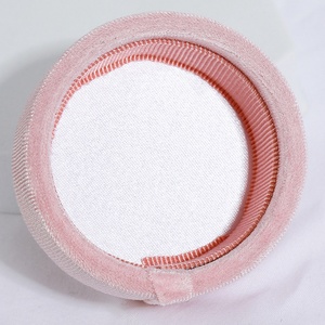 Wholesale <b>pink</b> Velvet Jewelry <b>Box</b> Packaging Round Jewelry Velvet <b>Box</b> Ring Pendant case Necklace Jewelry <b>Gift</b> <b>Box</b> with Ribbon - Product Image 4