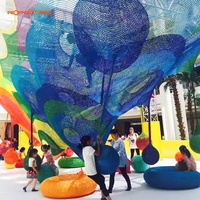 Red de Juego Infantil Portátil Tejida a Mano Ropecube, Red de Arcoíris para Centros Comerciales, Parques de Aventuras, Equipo de Juego Interior para Niños