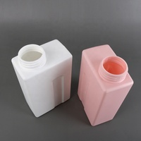 Оптом 600 мл 1000 мл HDPE пластиковая белая розовая серая Квадратная Форма Диспенсер жидкости упаковка бутылка моющего средства для стирки