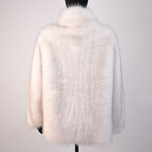 फैक्टरी थोक प्यारा नकली खरगोश फर कोट सफेद सुरुचिपूर्ण नकली फर जैकेट नकली फर कोट महिला - Product Image 2