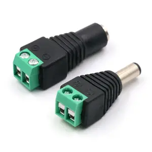 100 buah Per tas 5.5x2.1mm 5.5x2.5mm DC Male konektor 2-pin DC Power Adapter Connector dengan Jack untuk kamera CCTV