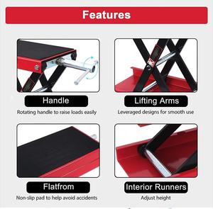 Mesa elevadora de tijera para motocicletas de 1100 lb con plataforma ancha, categoría de producto: espejos para motocicletas - Product Image 4