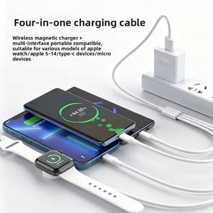 Cargador Inalámbrico Magnético 4 en 1 para <span class=keywords><strong>Apple</strong></span> Watch con Conectores 1 a 4, Carga Rápida y Transferencia de Datos a través de <span class=keywords><strong>Cable</strong></span> Tipo C - Product Image 3