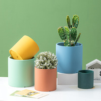 Pot bunga Bonsai warna Morandi, pot tanaman sukulen keramik dekoratif Interior Taman