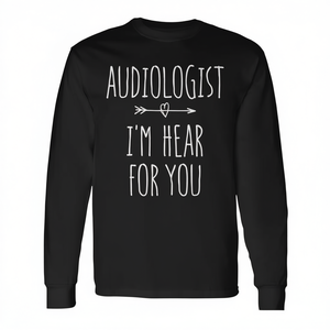 Camiseta de manga larga con la frase 'Audiólogo' para audiología, camiseta promocional de audiológica - Product Image 2