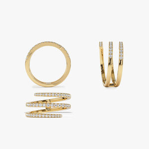 Anillo Espiral de Oro Sólido de 14k con Diamantes Naturales de 0.64 CT, Chapado en Rodio, Estilo Étnico - Oro Amarillo, Blanco y Rosa, ODM OEM, Regalo de Boda - Product Image 4