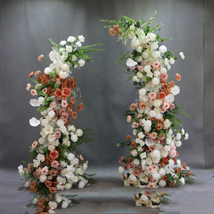 Arco de Flores Artificiales al por Mayor, Arco de Boda Blanco con Flores, Arreglo Floral de Seda para Arco - Product Image 4