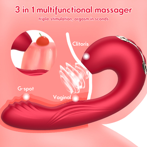 Giocattolo Sessuale di Alta Qualità per Donne, Stimolatore Punto G con Funzione Succhiante, Tre in Uno con Lingua Vibrante per Clitoride, 10 Frequenze, Ricarica USB - Product Image 3