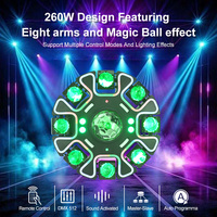 Thunder Sixteen Arm Moving Head Bühnenlicht 260W RGBW 4-in-1 Magic Ball LED mit RGB Strobe Farbwäsche für Club-Events