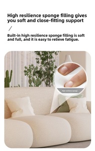 Divano in Tessuto dal Design Moderno <span class=keywords><strong>e</strong></span> Semplice in Stile Crema per Casa in Affitto, Economico <span class=keywords><strong>e</strong></span> di Nuova Concezione per Soggiorno - Product Image 3