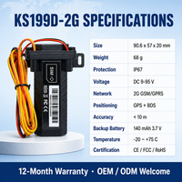 Traceur GPS Keson KS199D 2G avec boîtier IP67, entrée large 9-95V, GSM GPRS GPS BDS, relais de coupure de carburant pour camions, bus, flotte, OEM