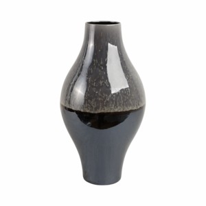 Vaso in ceramica a forma di bulbo per soggiorno, decorazione per la casa, finitura nera lucida, da posizionare su tavolo - Product Image 4