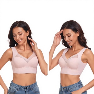 Sujetador sin Costuras para Mujer Talla Grande, Bralette sin Varillas con Cuello en V, Tirantes Anchos Fijos, Lencería Invisible de una Pieza para Mujeres Curvilíneas 3XL - Product Image 1