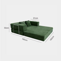 Sofá Cama Convertible Plegable de 2 Plazas, Moderno, de Tela de Pana, Envasado al Vacío Comprimido, con Diseño Confortable