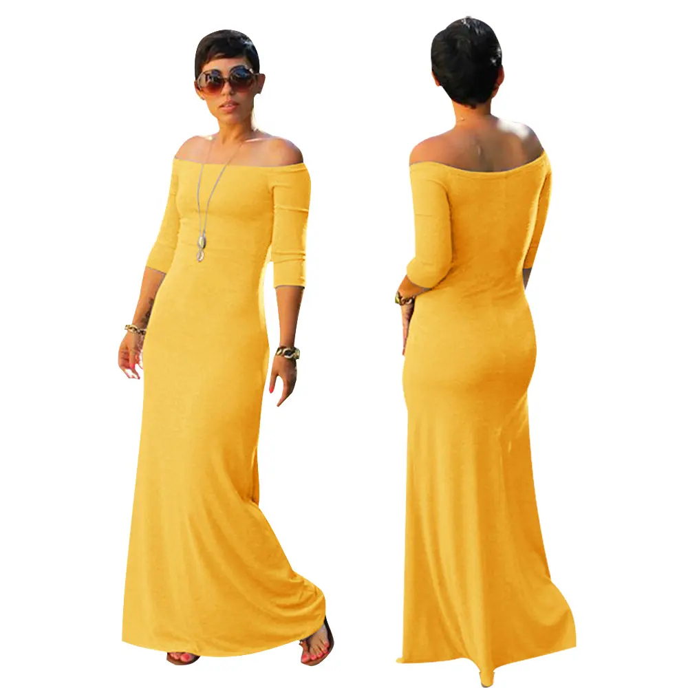 S-SHAPER Women Plus Size Elegant Dress Casual Ladies Clothing Summer Cheap Breathable Long Sleeve Bodycon Maxi Casual Dresses