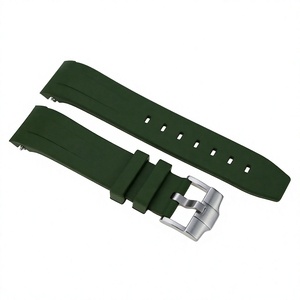 Bracelet de montre SKX007 en caoutchouc vulcanisé vert avec boucle solide, trous de 1,8 mm et 2,5 mm, largeur de 22 mm - Product Image 2