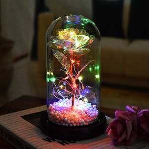 Tube en verre thème amour, Rose éternelle, décoration pour la fête des mères, couvercle en verre, fleur préservée, livraison directe, <span class=keywords><strong>2021</strong></span> - Product Image 6