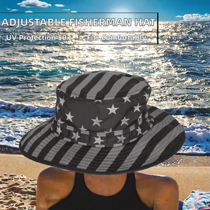 Chapeau de pêcheur d'hiver rayé réglable pour adulte, doux, léger, anti-UV 50+, anti-humidité, décontracté, pour usage quotidien en extérieur - Product Image 2