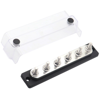 Barre de distribution robuste 250A en cuivre T2 nickelé avec 6 bornes à goujons M8 anti-vibration pour applications solaires, VR, marines et camions