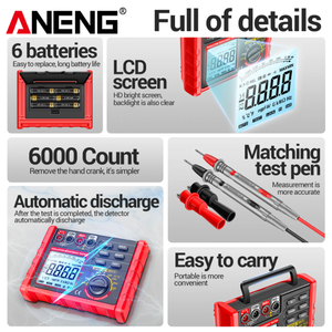 مقياس أوم رقمي ANENG MH15 ، مقياس مقاومة العزل ، العد - Product Image 5