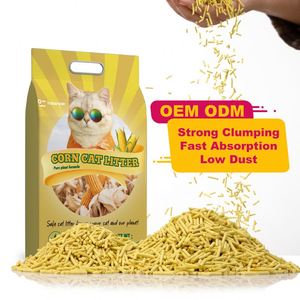 Litière pour chat biodégradable à 100 %, agglomérante, sans poussière à 99 %, à base de plantes naturelles, écologique, à base de maïs, OEM ODM, marque privée - Product Image 1
