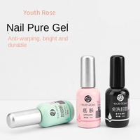 Kit Professionnel de Vernis à Ongles Soak-Off Youth Rose : Gel Fonctionnel Extra-Fort, Base Coat Renforçante et Top Coat Adhésif