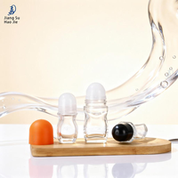 Flacon d'essence en verre transparent avec applicateur à bille, flacon à bille pour massage, flacon distributeur d'huiles essentielles cosmétiques