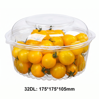 Bol à salade en plastique transparent 32DL avec couvercle en dôme, récipient jetable pour fruits, préparation de repas, pastèque et pâtes, vente en gros