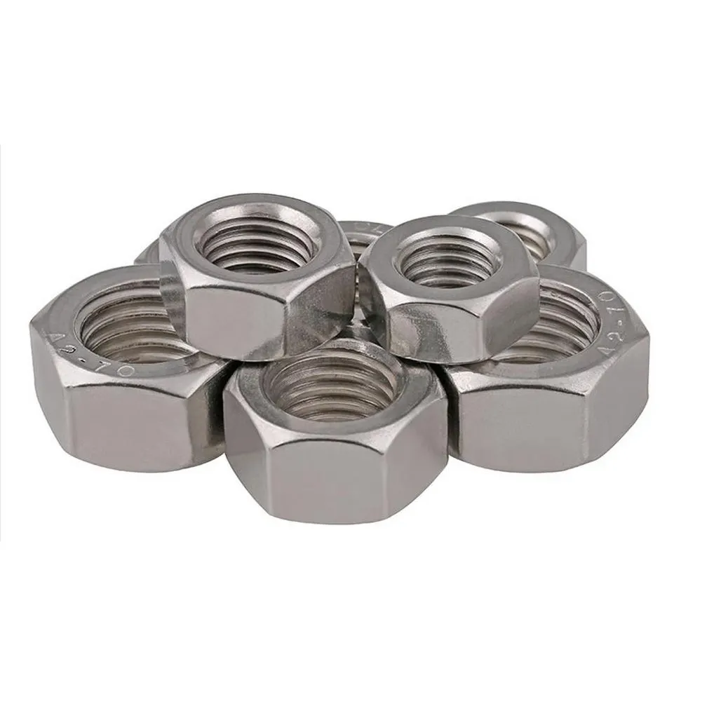 Stainless Steel DIN934 Hexagon Nuts ASME B 18.2.2 Fasteners High Quality Carbon Steel SS304 316 Hex Nut