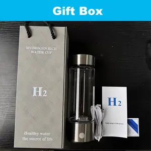 2024 High Quality 420ml Hydrogen Rich Water Cup USB Rechargeable Portable SPE PEM Glass Hydrogen Water Thermos Bottle Wholesale