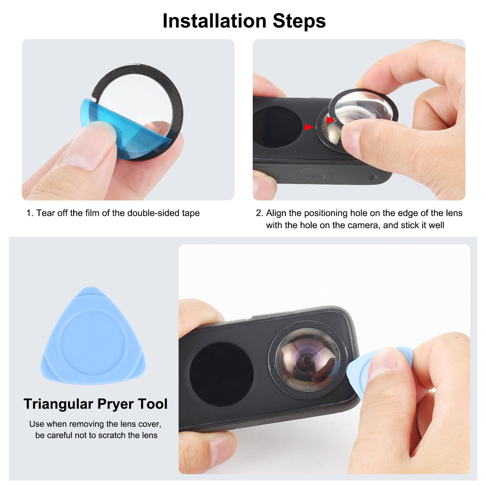 Insta360 ONE X2 Sticky Lens Guards - Protection for Your Lenses Transparent Clear Lens