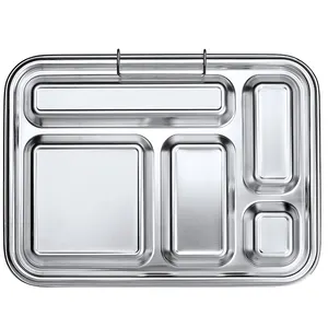 2022 Aohea食品级食品储存容器儿童成人防漏沙拉午餐2 5 Compart不锈钢金属锡便当盒