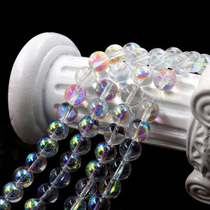 Perles rondes irisées brillantes de qualité supérieure, verre K9 transparent, éléments de perlage <span class=keywords><strong>AB</strong></span> pour la création de bijoux DIY. - Product Image 6