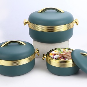 Juego de 3 Ollas Térmicas Apilables con Asa de Bucle y Ranuras, de 1L, 2L y 3.5L, para Servir Comida, Ideales para Celebraciones Musulmanas Eid y Cocina Africana - Product Image 1