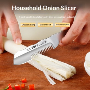 Coupe-oignon vert en acier inoxydable, trancheuse julienne multifonction tout-en-un, outil de cuisine pratique pour la maison - Product Image 2