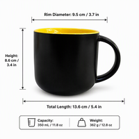 Mug en céramique mate, sans danger pour les aliments, compatible micro-ondes, logo personnalisé, tasse à café 350 ml 12 OZ