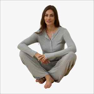 Pyjama en bambou pour femmes, ensemble de vêtements de nuit personnalisés, ensemble de pyjama uni, pyjama en coton pour femme, ensembles de vêtements de détente, vêtements de nuit pour femmes, pyjama en bambou - Product Image 4