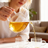 Tasse à partager en verre borosilicate de 400 ml (13,5 oz) pour thé et café, récipient à boisson avec poignée, résistant à la chaleur