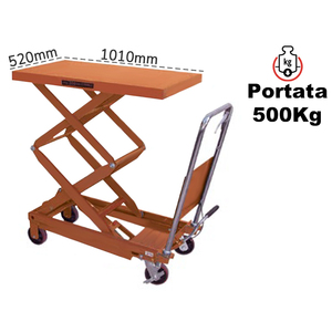 Chariot de levage à double pantographe Barbero C515 1010x520mm, capacité 500Kg - Product Image 1