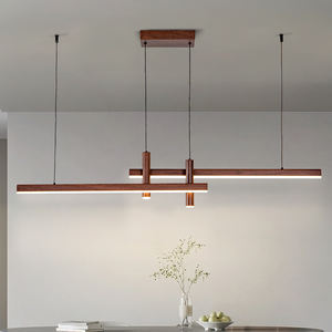 Luminaire suspendu créatif minimaliste à long lustre à LED pour éclairage de bureau Lampe pédante linéaire - Product Image 2