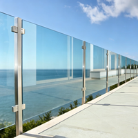 Système de balustrade en verre sans cadre en acier inoxydable antirouille à montage latéral personnalisé, verre trempé transparent pour escalier et balcon