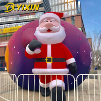 Modèle de Père Noël gonflable multicolore pour festival de Noël, résistant au vent et durable, facile à installer, décoration extérieure