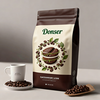 Prix de gros, logo personnalisé, impression en gravure, sacs d'emballage pour café à fond plat avec valve et fermeture éclair, 250g, 500g, 1kg, 5kg, pour aliments