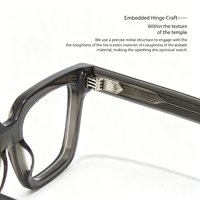 Monture unisexe M3036 avec cœur élargi et branches fines – Montures de lunettes tendance en acétate de forme carrée, style minimaliste et urbain